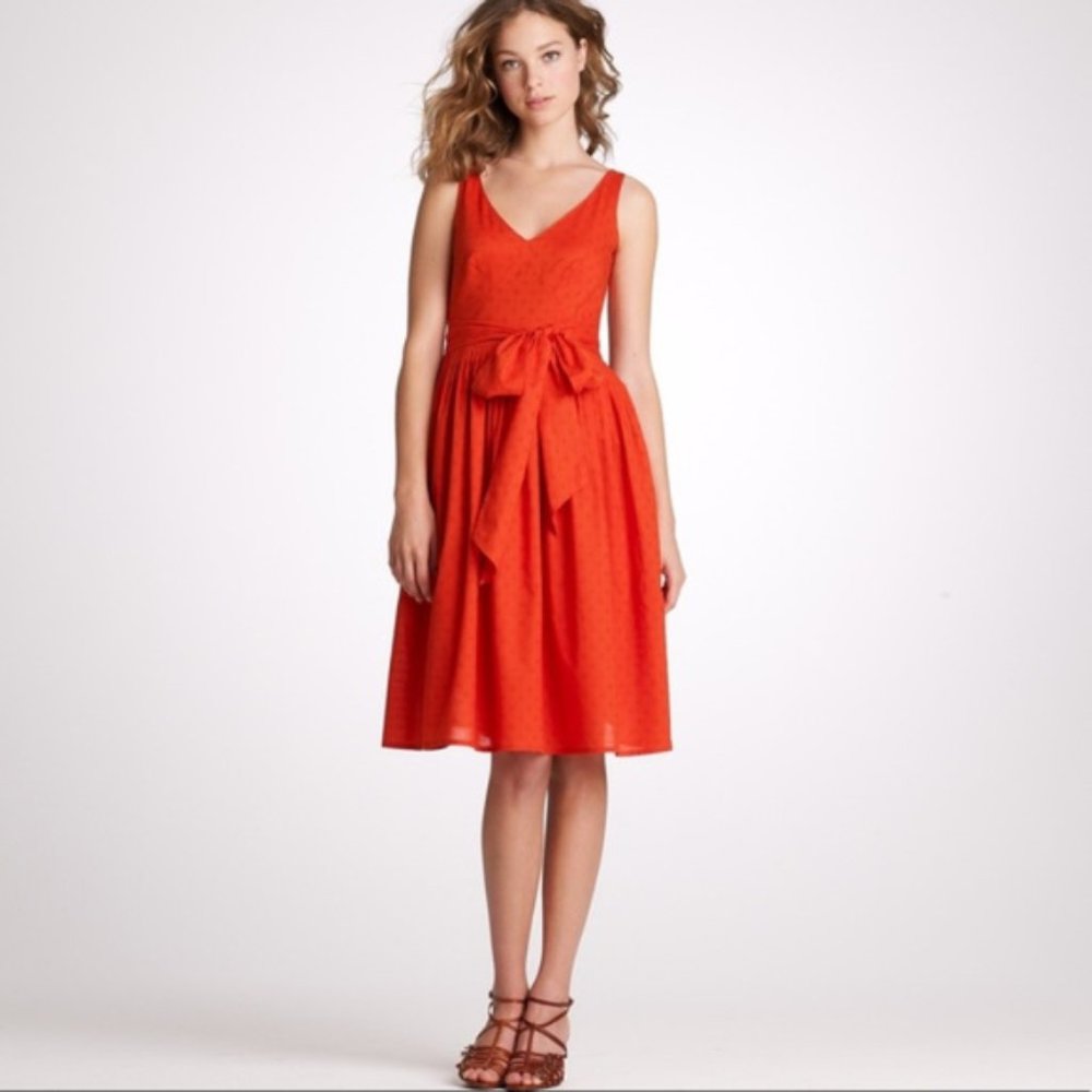 J. Crew Orange Sleeveless Cecilia Dress
